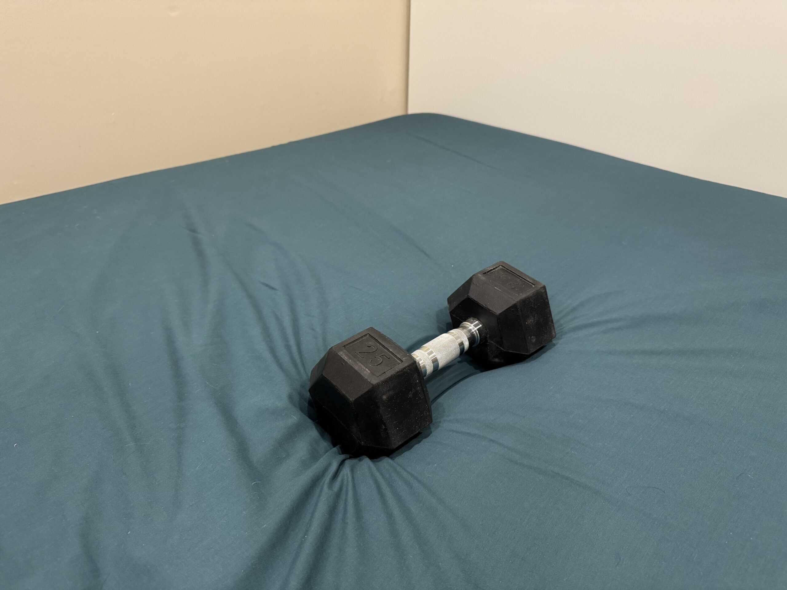Silk & Snow Percale Sheets on Our Test Mattress